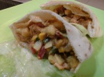 Healthy and tasty pita sandwich stuffed with chicken and veggies