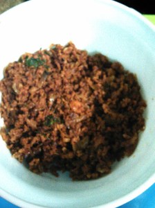 Mutton mince cooked