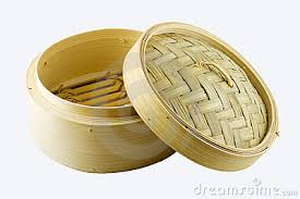 Traditional bamboo steamer