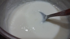 Filling made with milk and corn starch