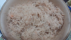 after adding butter, sugar and cinnamon powder to the kunafa pastry